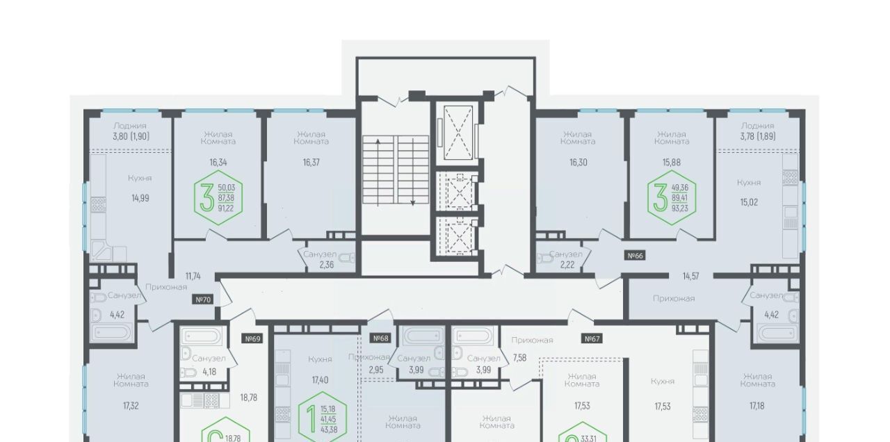 квартира г Краснодар р-н Центральный ул Обрывная 132/1к 3 фото 2