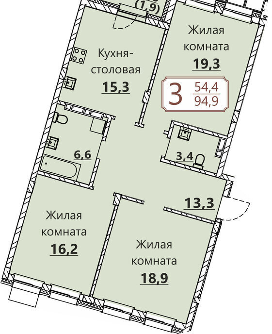 квартира г Чебоксары квартал Старый город фото 1