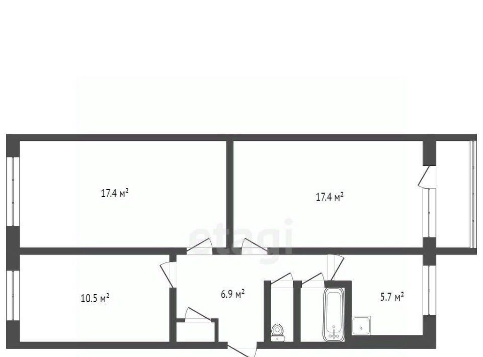 квартира г Мыски б-р Юбилейный 4 фото 2