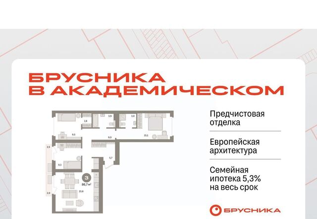 квартира Чкаловская ЖК Брусника в Академическом фото