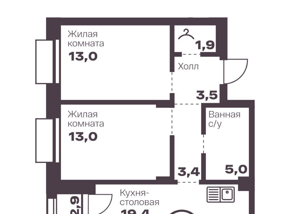 квартира г Челябинск р-н Тракторозаводский пр-кт Ленина 19в фото 1