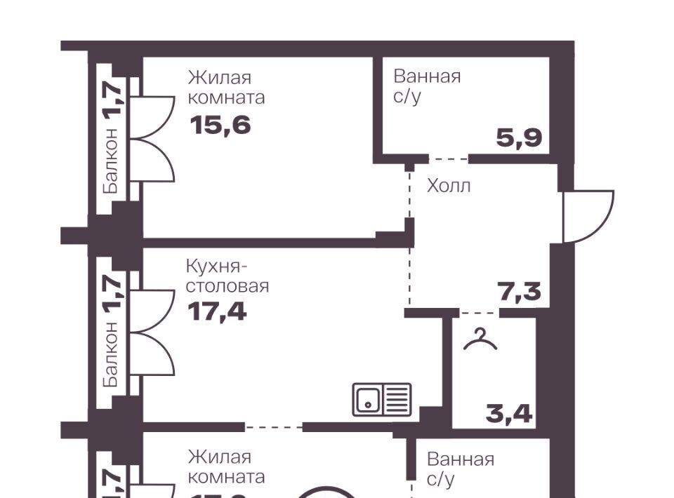 квартира г Челябинск р-н Тракторозаводский пр-кт Ленина 19в фото 1