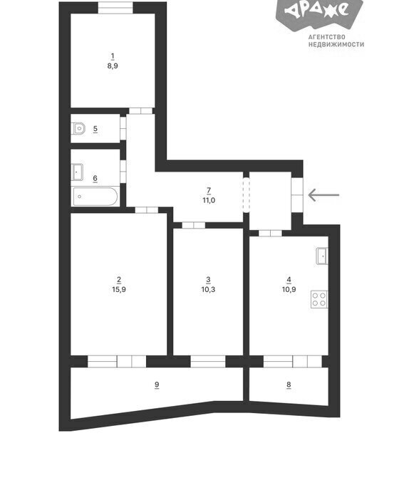 квартира г Екатеринбург ул Таганская 95 Проспект Космонавтов фото 2