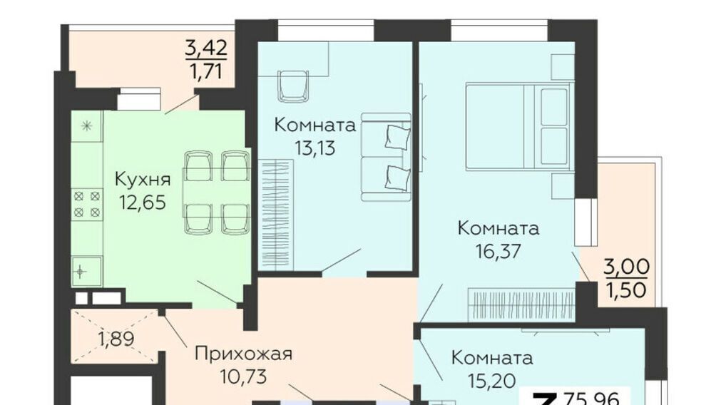 квартира г Воронеж р-н Коминтерновский ул 45 стрелковой дивизии 119 фото 1