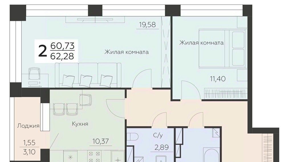 квартира г Воронеж р-н Левобережный ул Ленинградская 29б фото 1