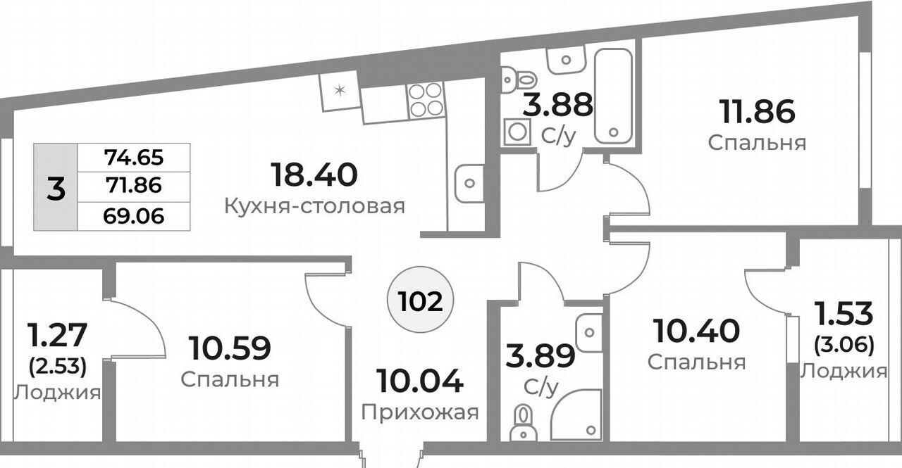 квартира г Калининград р-н Ленинградский ул Пригородная ЖК «Легенды Девау» жилой дом фото 2