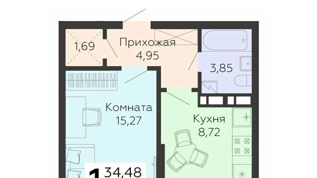 квартира г Воронеж р-н Коминтерновский ул 45 стрелковой дивизии 115 фото 1