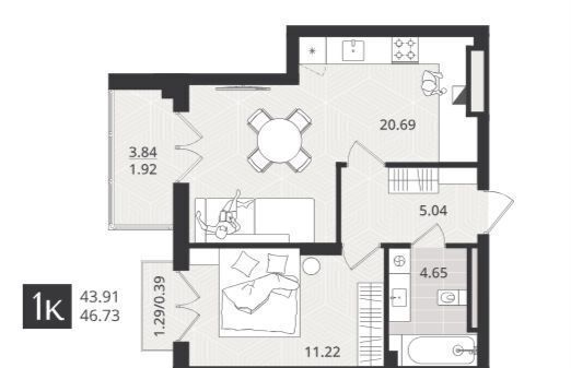 квартира г Калининград р-н Центральный ул Ломоносова 52 фото 2