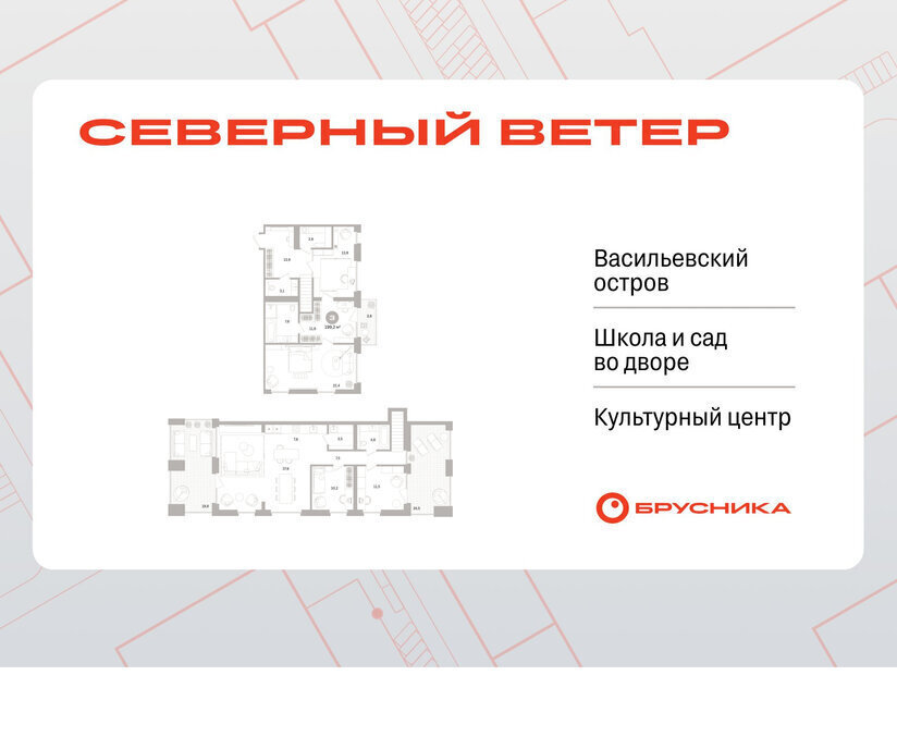 квартира г Санкт-Петербург метро Приморская р-н Василеостровский ЖК Северный Ветер фото 1