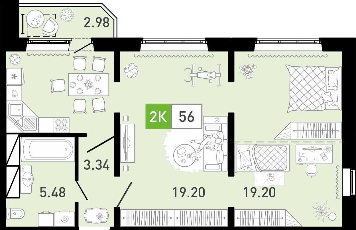 квартира г Тюмень ул. Михаила Лермонтова, д. 3 фото 24