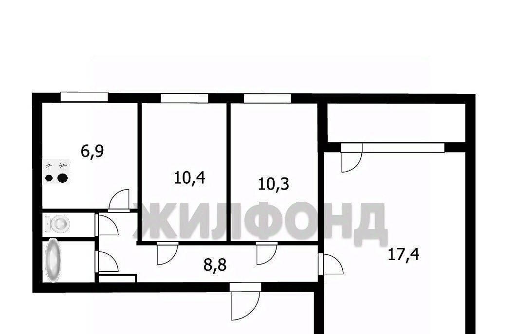 квартира г Новосибирск Золотая Нива ул Федосеева 34 фото 15