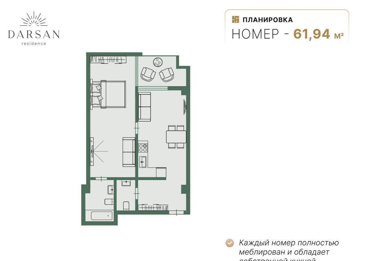 квартира г Ялта ул Войкова МФК «Резиденция Дарсан» з/у. 39А, корп. 4 фото 2