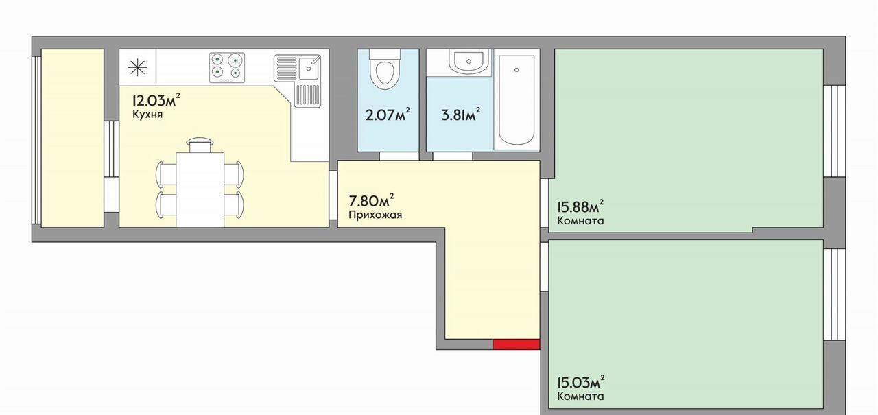 квартира г Краснодар р-н Прикубанский ул Красных Партизан 4/15 ЖК «Сограт» фото 7