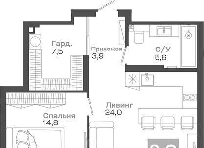 квартира г Новосибирск р-н Советский Студенческая Академгородок ул Мусы Джалиля 17 фото 1