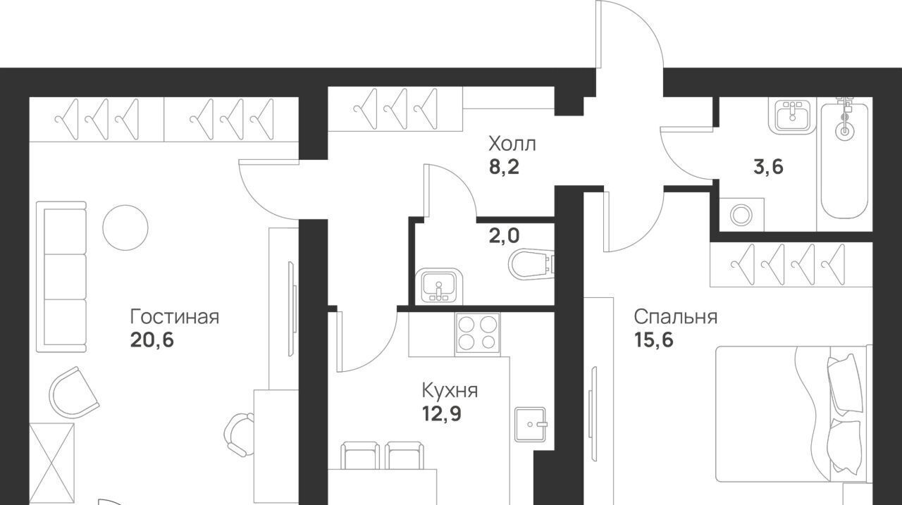 квартира г Тула р-н Привокзальный ул Героев России 6 ЖК «Новая Тула» фото 3