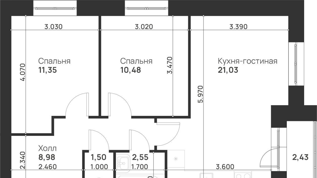 квартира г Тула р-н Привокзальный микрорайон Новая Тула ЖК «Новая Тула» фото 2