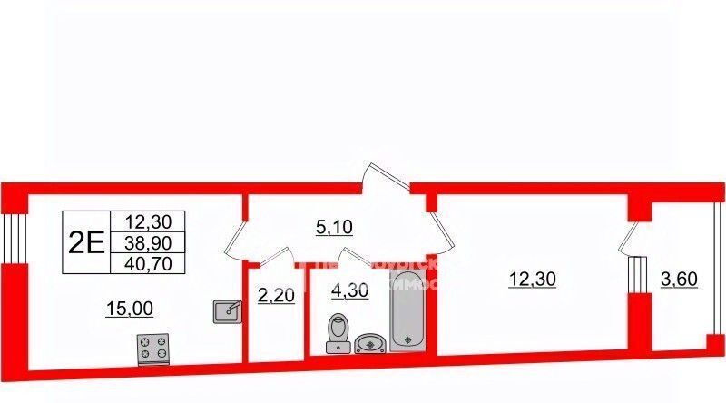квартира г Санкт-Петербург метро Елизаровская пр-кт Обуховской Обороны 70к/4 округ Невская застава фото 2