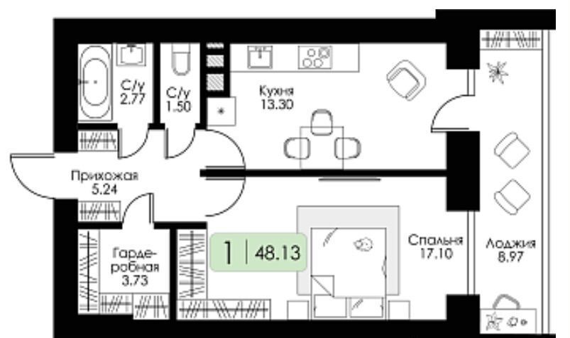 квартира г Смоленск п Одинцово р-н Ленинский д. 7, блок-секц. 1, 2, 3 фото 9