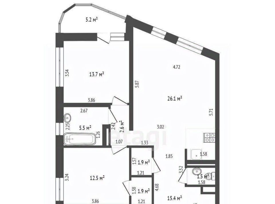 квартира г Тюмень р-н Центральный ул Николая Машарова 8 фото 3