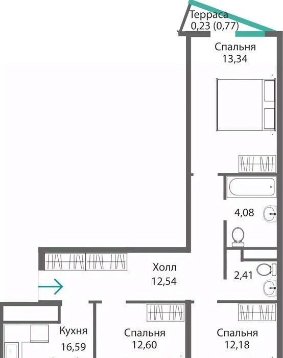 квартира г Симферополь р-н Киевский Крымская Роза фото 1