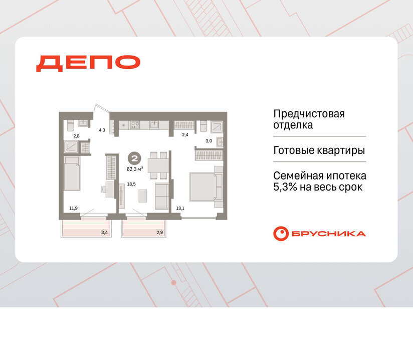 квартира г Екатеринбург р-н Железнодорожный Старая Сортировка Уралмаш ЖК Квартал Депо жилой район Сортировочный фото 1