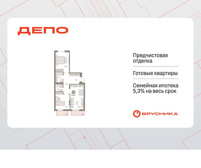 квартира г Екатеринбург р-н Железнодорожный Старая Сортировка Уралмаш ЖК Квартал Депо жилой район Сортировочный фото 1