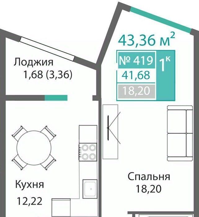 квартира г Симферополь р-н Киевский Крымская Роза ЖК «Подсолнух» фото 1