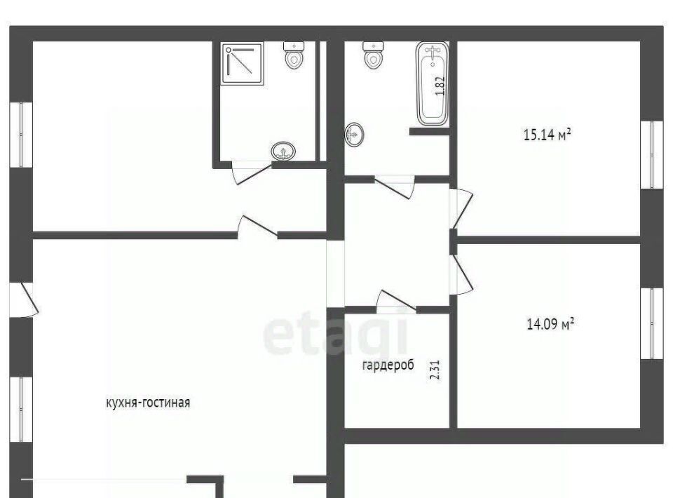 квартира г Тюмень р-н Центральный ул Тимофея Кармацкого 11к/2 фото 2