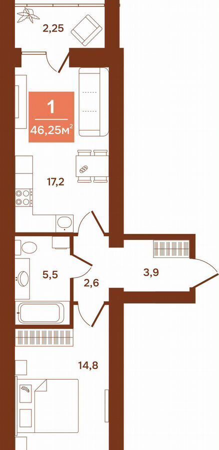 квартира г Курган Центральный ул Аргентовского 125 фото 1