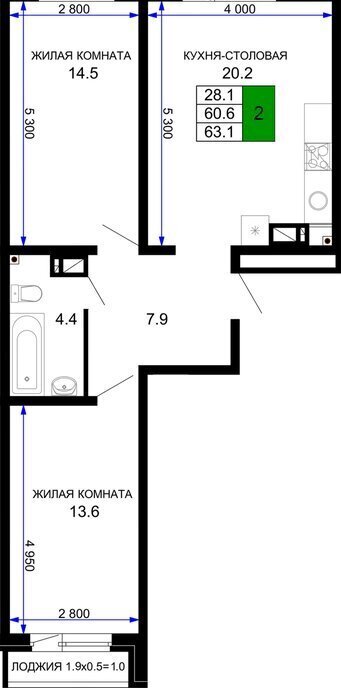 квартира г Краснодар р-н Прикубанский ЖК «Дыхание» фото 1