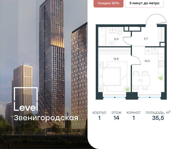 метро Хорошёво жилой комплекс Левел Звенигородская, к 1 фото