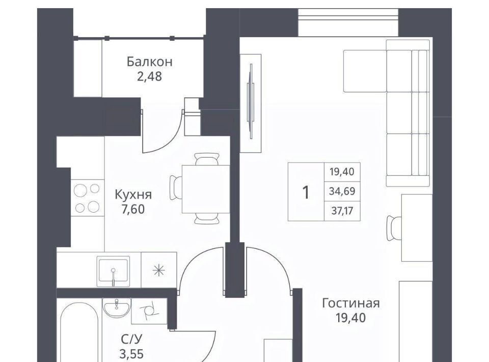 квартира г Новосибирск р-н Заельцовский Заельцовская ул Дуси Ковальчук 246 фото 1