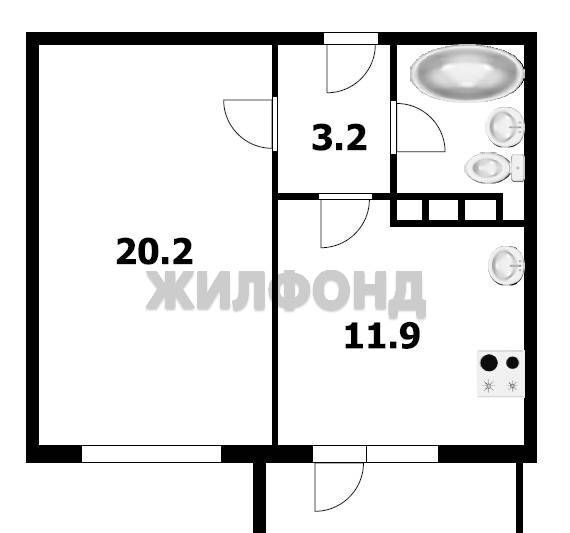квартира г Новосибирск Октябрьская ул Кирова 27/3 фото 7