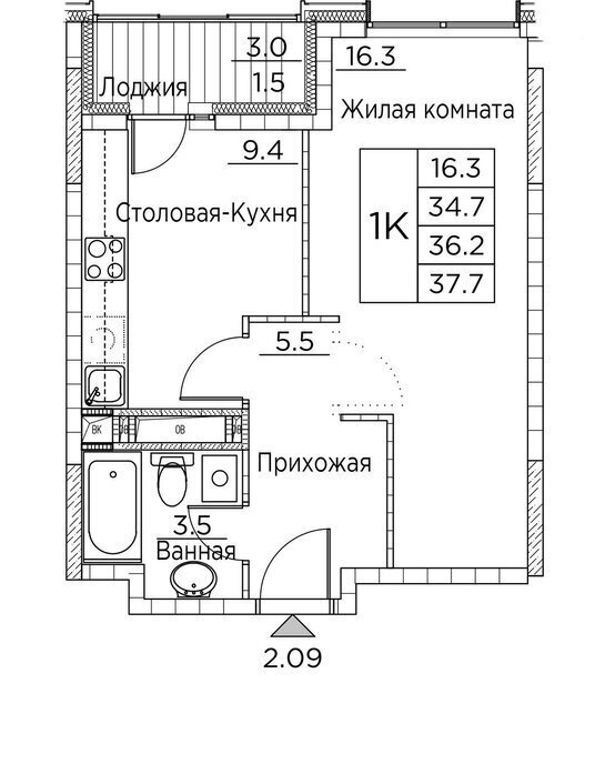 квартира г Владивосток ул Расула Гамзатова 7к/3 фото 1