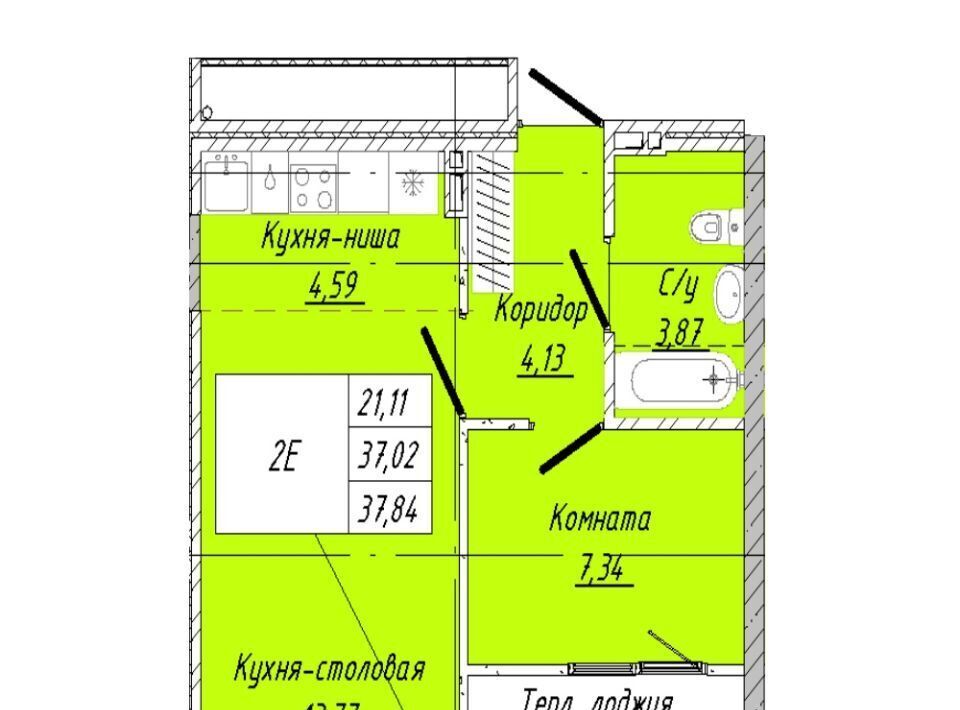 квартира г Омск р-н Центральный ул 2-я Дачная фото 1