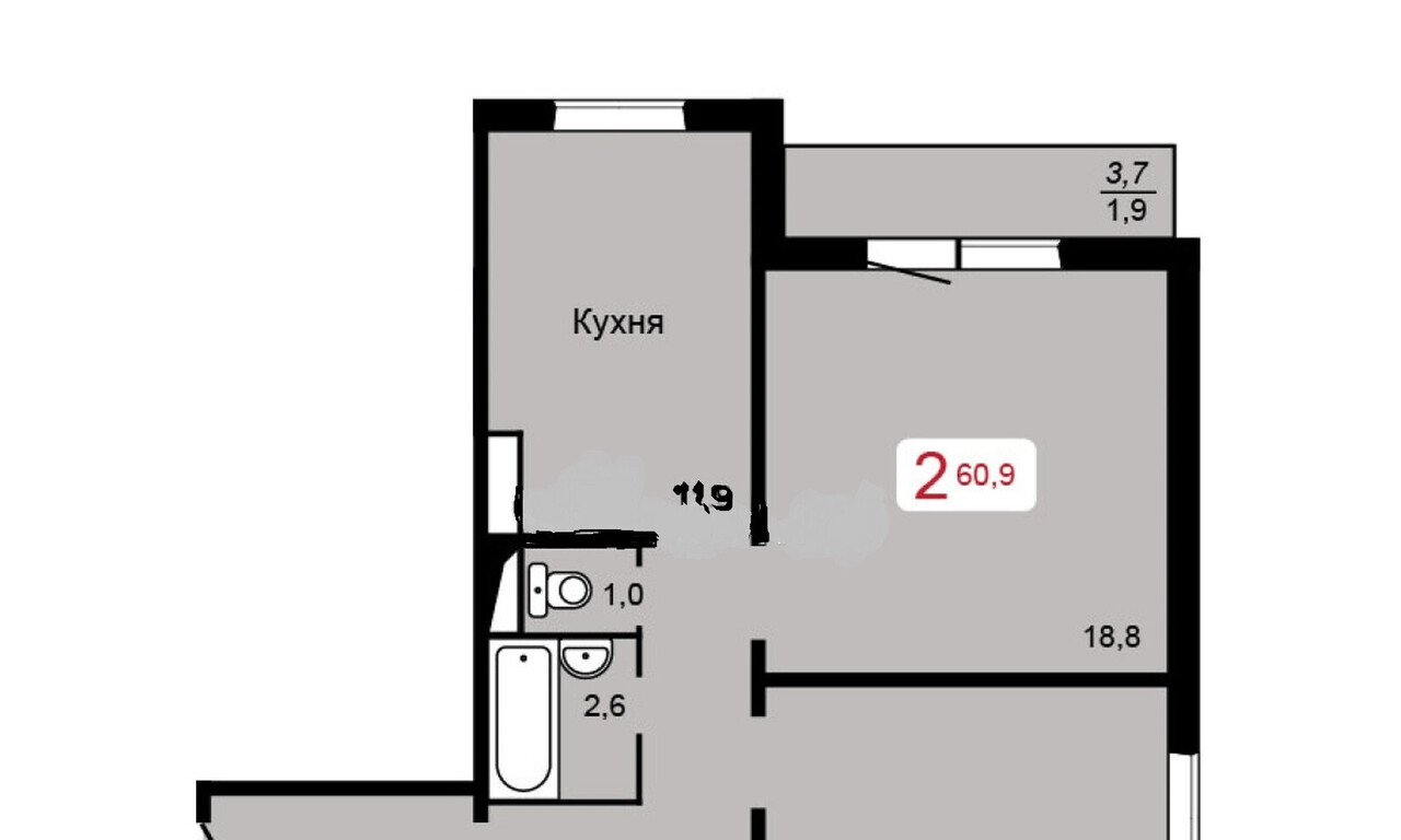 квартира г Красноярск р-н Кировский ул Аральская 45 ЖК «Мичурино» фото 2