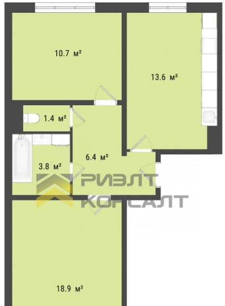 квартира г Омск проезд 6-й Амурский 12 Новый Амур м-н фото 12