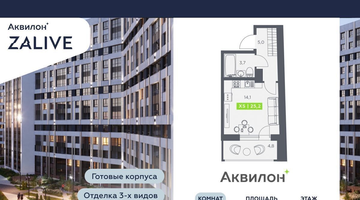 квартира г Санкт-Петербург метро Спортивная б-р Головнина 4 округ Гавань фото 1