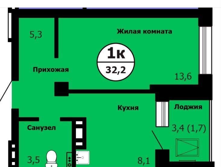 квартира г Красноярск р-н Октябрьский ЖК «Серебряный» ул. Вильского/Лесопарковая, стр. 3 фото 1