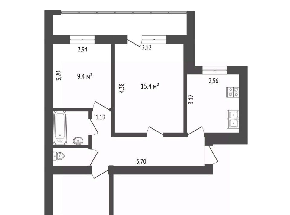 квартира г Тюмень р-н Калининский ул Федюнинского 17 фото 2