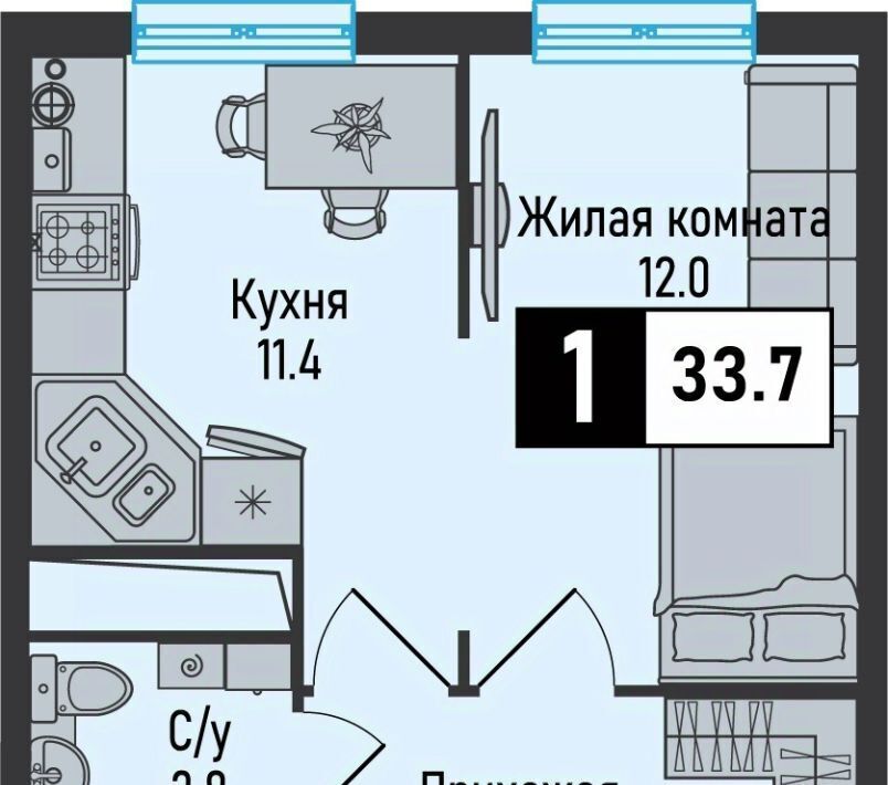 квартира г Железноводск п Иноземцево п Капельница ЖК «Живописный» фото 1