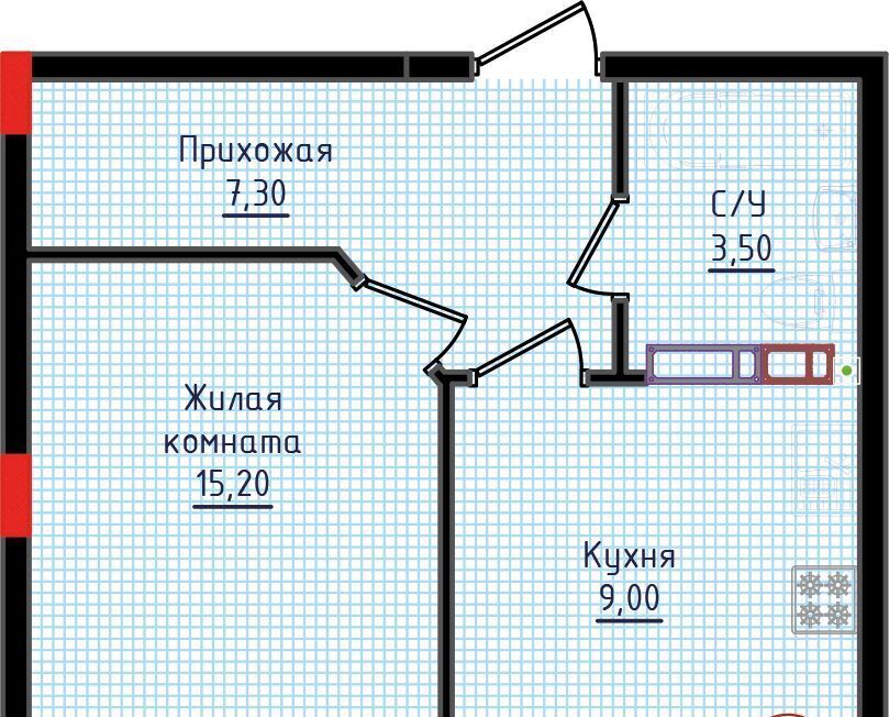 квартира г Ставрополь р-н Промышленный ул Якова Андрюшина 6 фото 2
