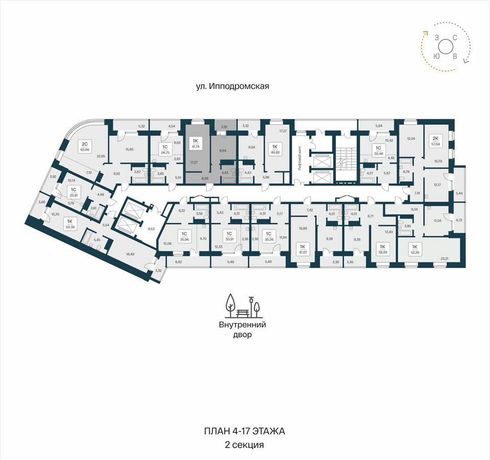 квартира г Новосибирск Октябрьская ул Ипподромская 3 фото 2