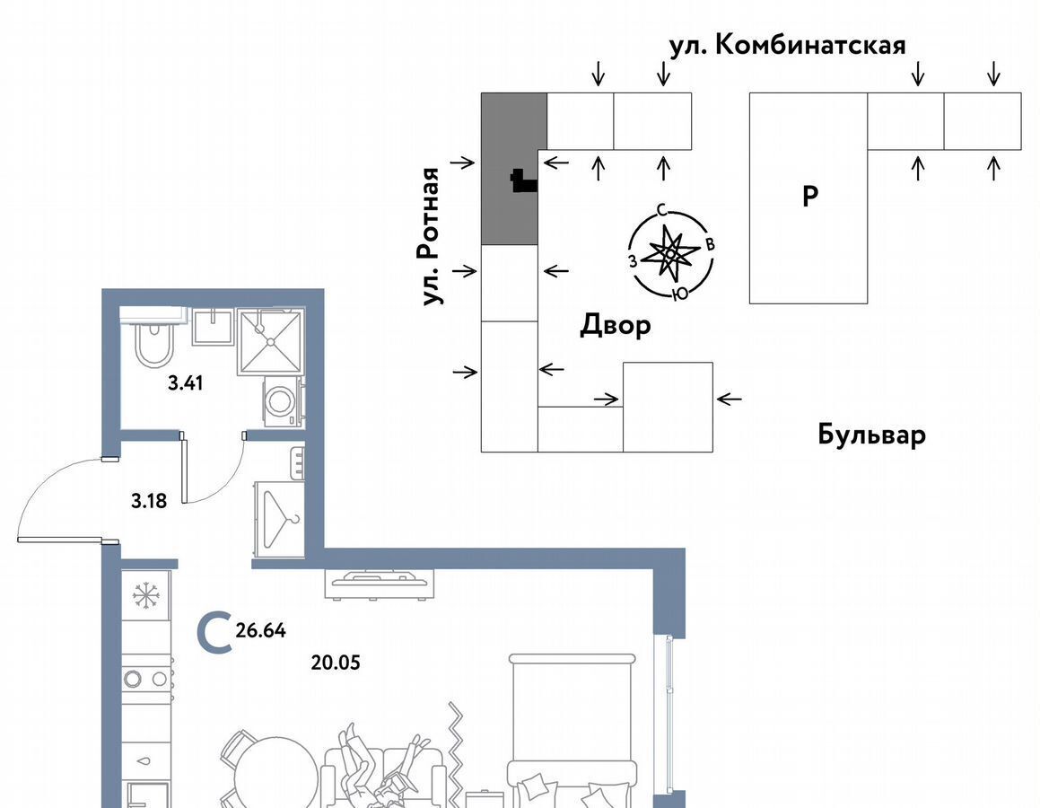 квартира г Екатеринбург р-н Ленинский ул. Комбинатская, д. 16 фото 1