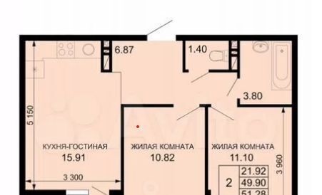 квартира г Краснодар р-н Прикубанский ул Скандинавская 1к/12 фото 12