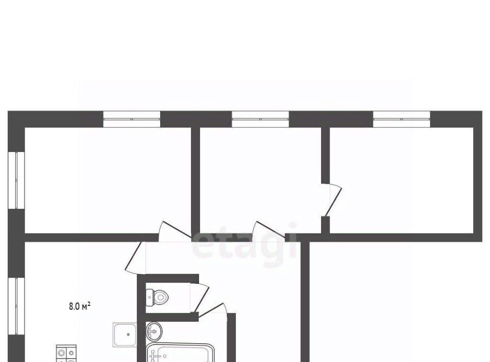квартира г Юрга ул Комсомольская 5 фото 2