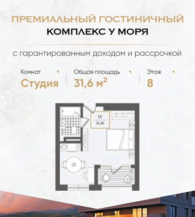 квартира г Сочи р-н Адлерский Адлер Курортный Городок жилрайон фото 1