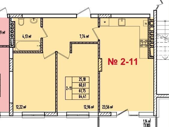 квартира г Калининград р-н Московский ул. Толстикова, д. 36, корп. 2 фото 2