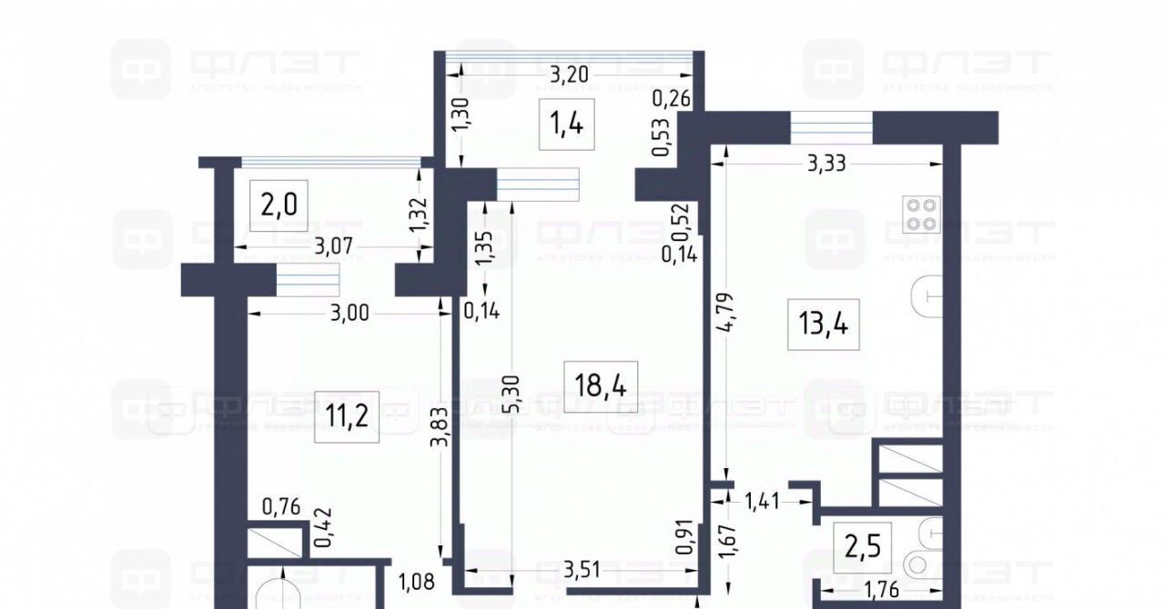 квартира г Казань Авиастроительная ул Виктора Сажинова 6/9 фото 2