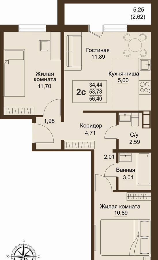 квартира г Челябинск пос. Кременкульское, стр. 1 фото 1